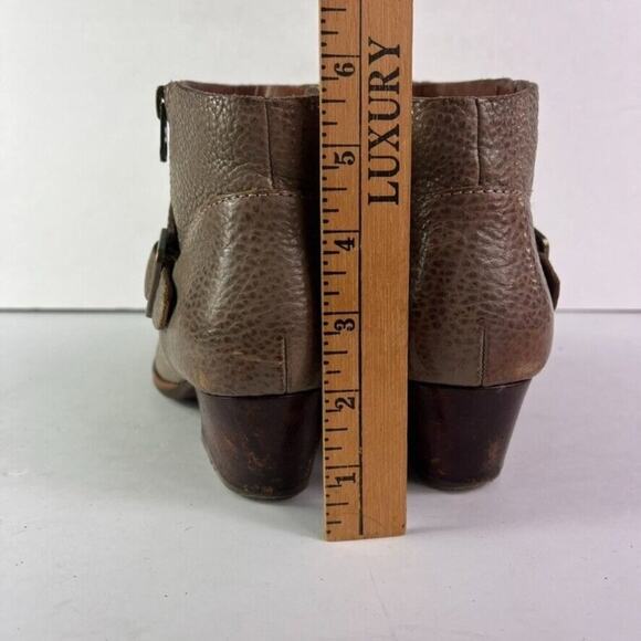 Kork Ease Boots Womens 7M Beige Distressed Leather Ankle Western Heel Side Zip - Picture 15 of 15
